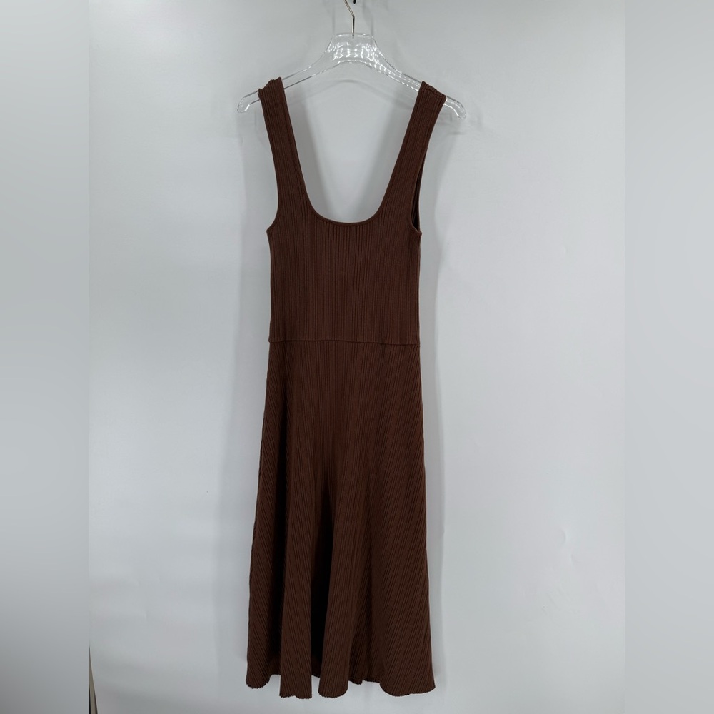 Vince brown rib flared dress size medium‎ - Picture 2 of 7